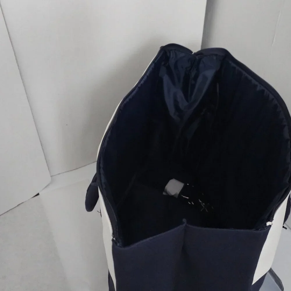Polo Ralph Lauren Navy Canvas & Leather Trim Large Tote Travel Carryall bag - Picture 9 of 17
